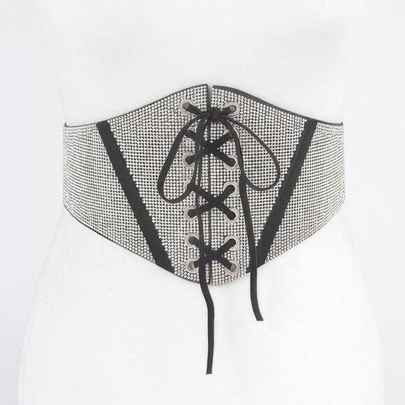 Rhinestone Corset Plus Size Elastic Belt